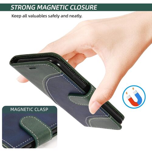 Coque pour Galaxy S10, Portefeuille Etui en Cuir PU, Magnétique Protection Housse Coque pour Samsung Galaxy S10, Vert