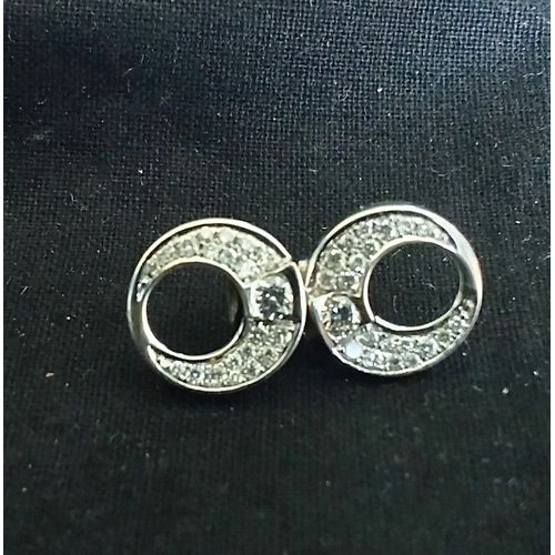 Paire De Boucles D'Oreilles En Or Blanc