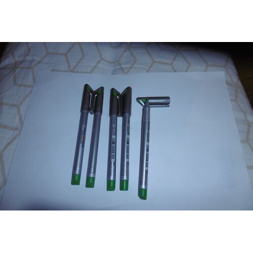 Stylo Roller Pointe Moyenne 0.5mm Pointe Métal Bille Céramique Vert Stabilo Bal 489 Lot De 5
