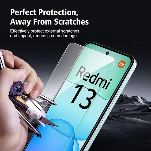 3 Pièces Protection Écran Verre Trempé Pour Xiaomi Redmi 13 4G/5G,Xiaomi Poco M6 4G Vitre Protection Film Dureté 9H Glass,Sans Bulles,Anti Rayures