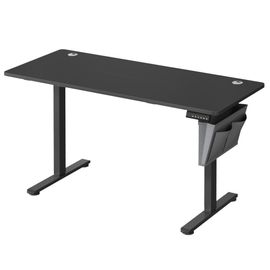 Bureau Électrique Assis-Debout, Bureau Réglable En Hauteur, 60 X 140 X (72-120) Cm, 4 Hauteurs Mémorisables, Pochette De Rangement, Noir