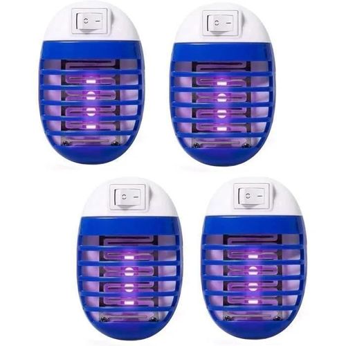 Lampe Anti Moustique - AUDBURN - Lot de 4 - 1W - Lumière UV - Protection enfants et animaux