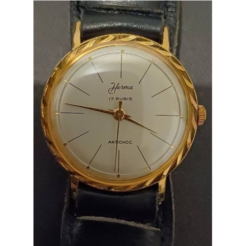 Montre Herma Plaqué Or Mécanique