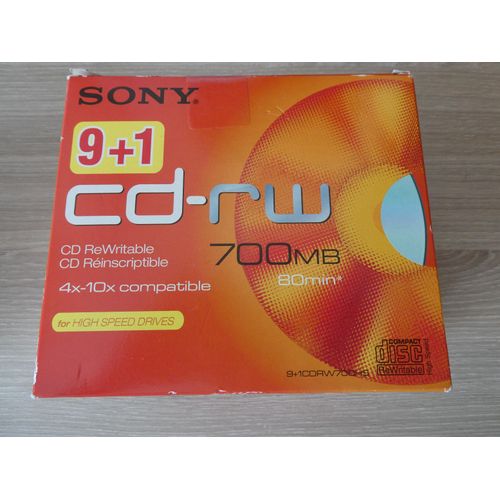 SONY - CD-RW80 - Boîtier de 10 CD vierges