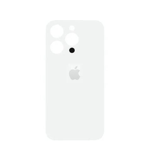 Vitre Arrière Iphone 14 Pro Max Blanc Silver Face Arrière Big Hole Logo