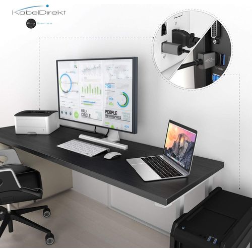 Câble USB-B 2.0 - 2m - (USB-A sur B pour une utilisation comme câble d'imprimante, scanner ou fax, noir/space grey)