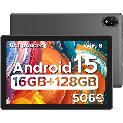 SUBZONAL-U10 Tablette Android 15 2025, 16GB RAM 128GB ROM(2TB TF) Tablette 10 Pouces, 2.0 GHz, WiFi-6 / BT 5.0 / 5060mAh / 8MP5MP Tablette Tactile, Gris