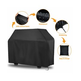 Housse de protection imperméable pour barbecue à gaz et à charbon, 170 x 61 x 117 cm, tissu Oxford 210D résistant, noir, protection extérieure