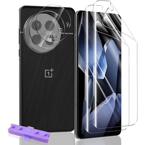CAUC-Protection écran pour Oneplus 13 [Non-Verre Trempé] et Oneplus 13 Verre Trempé Caméra Arrière Protecteur [2+2 Pièces], TPU Flexible Protection écran pour Oneplus 13