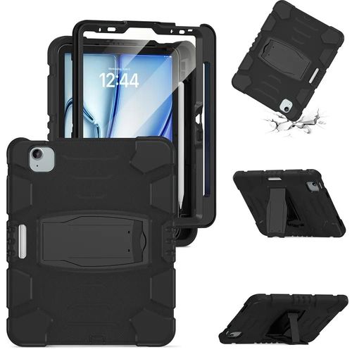 Coque Pour Ipad Air 11 Pouces (2024/2025) / Ipad Air 4/5 10,9 Pouces - Protection 360° Rigide Antichoc Avec Support Noir - E.F.Connection