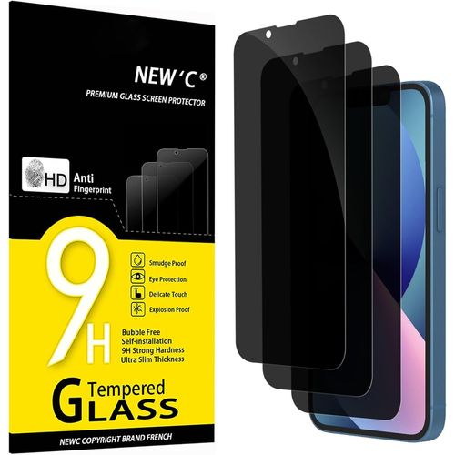 CAUC-Lot de 3, Verre Trempé Anti-Espion pour iPhone 13 Mini (5,4 Pouces), Angle de Confidentialité 28 Degrés Amélioré, Dureté Ultra-Résistante 9H, Sans Bulles