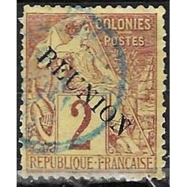 La Réunion, Colonie Française 1891, Beau Timbre Classique Yvert 18, Type Alphée Bubois Des Colonies Générales, 52c. Lilas Brun Surchargé "Reunion", Oblitéré, Tbe.