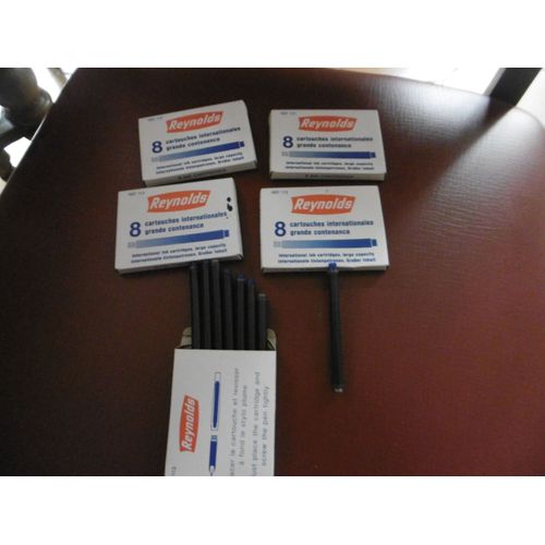 Boite De 8 Cartouches Encre Longue Standard Bleu Reynolds Lot De 5