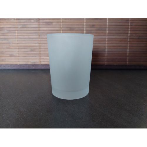 Photophore en verre blanc translucide