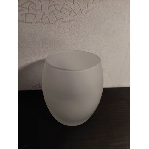 Photophore en verre blanc