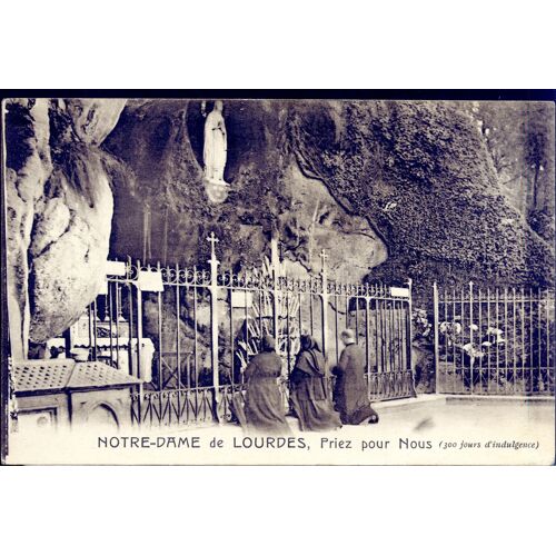 Carte Postale Notre-Dame De Lourdes, Priez Pour Nous, 300 Jours D'Indulgence