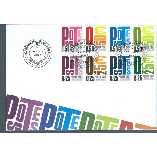 Luxembourg-Fdc-Obl-2007-Yt N°1688à 1695-Timbres En Rouleaux