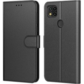 Trahoo-Etui Coque Pour Xiaomi Redmi 9c Nfc,Plusieurs Couleurs Disponibles, Pochette Protection Etui Housse Premium En Cuir Pu,Fermeture Magnétique Pour (Redmi 9c (6,53 Pouces), Book Noir)
