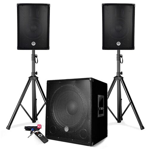 Pack sonorisation 2200W - Enceintes + Caisson + Pieds - USB/BLUETOOTH - BM SONIC BMS1512