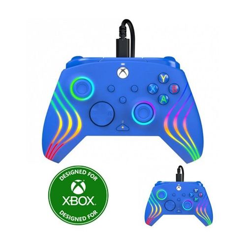 Manette Xbox One-S-X-Pc Filaire Aftg Wave Blue Xbx Ergonomique