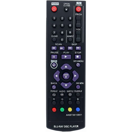 AKB73615801 Télécommande de rechange pour lecteur DVD Blu-ray LG BP320 BP220 BP200 BP325W BP125 BP220N BP320N BP325