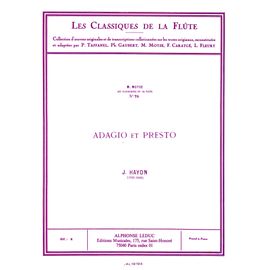 Partition Flûte-Piano Adagio Presto De Haydn