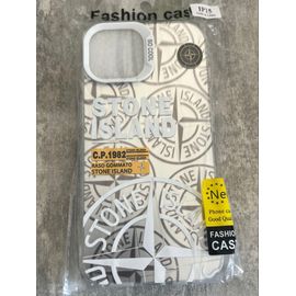 Coque Stone Island pour iPhone 15 couleur gris