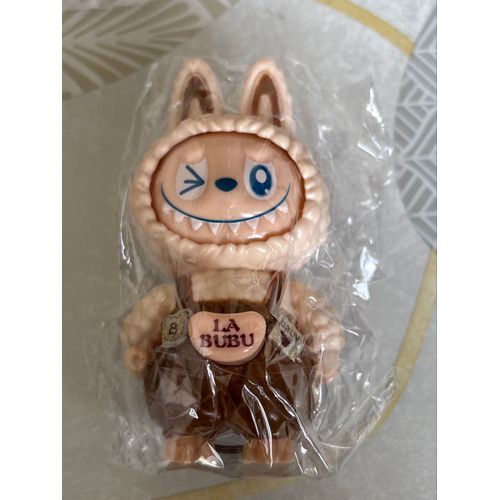 Labubu Marron Et Beige Avec 3 Visage Changement 