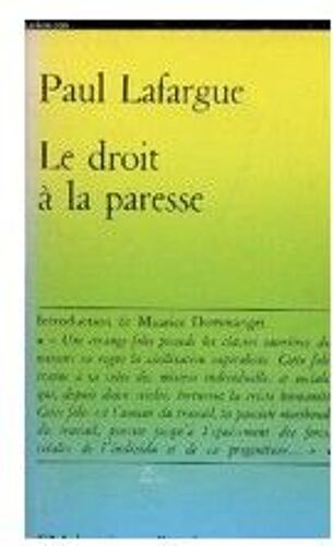 Le Droit À La Paresse Paul Lafargue Maspero 1979