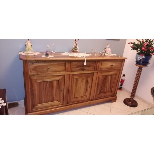 Buffet Noyer Massif  3 Portes, 4 Tiroirs
