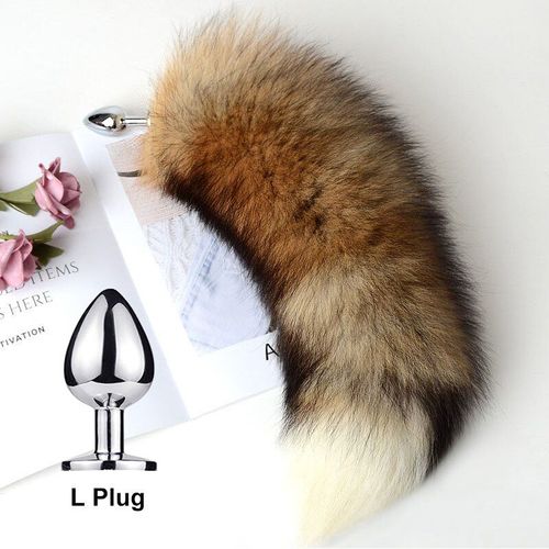 Plug Anal Inox Avec Queue De Renard Devissable, Modele: Plug-L Qu-C