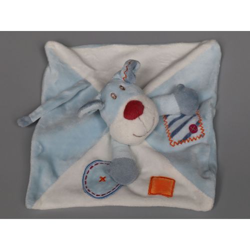 Doudou Chien Plat Bleu Blanc Kiabi
