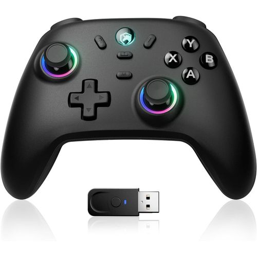 Manette Pc Sans Fil, 1000Hz, Joystick Hall, Rgb, Vibration, Batterie 800Mah, Compatible Pc/Switch2 /Steam Deck/Android/Ios/Tv