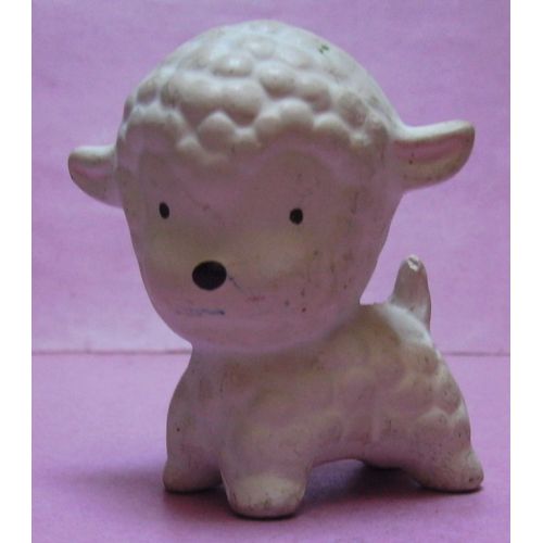 Petite Statuette Figurine Mouton blanc debout - Résine