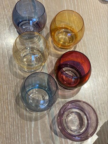 6 Verres De Couleur Culbuto