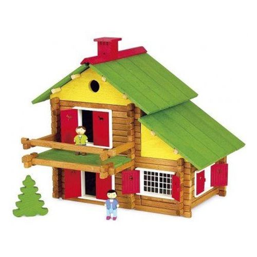 Chalet Suisse En Bois Avec 2 Personnages - Maison Forestiere 175 Pieces Jeujura - Jeu De Construction
