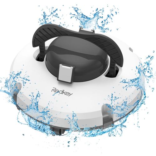 Robot Piscine Sans Fil,Redkey S100,Autonomie 130 Mins, Jusqu'à 100m²,Nettyage Automatique ,Pente ¿18°