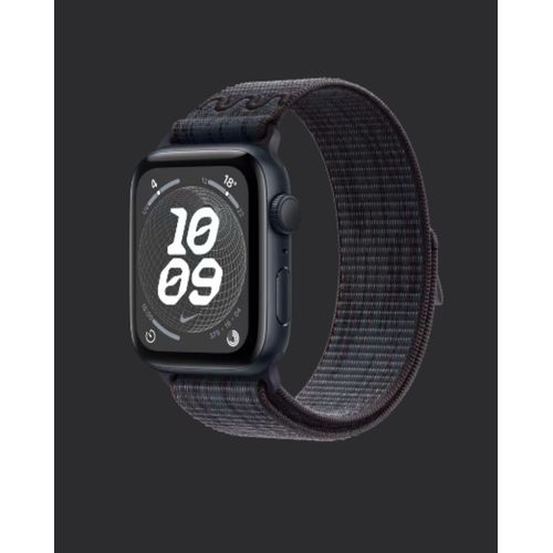 Apple Watch Se Gps, Boitier En Aluminium Minuit De 44 Mm, Boucle Sport Nike Noir/ Bleu