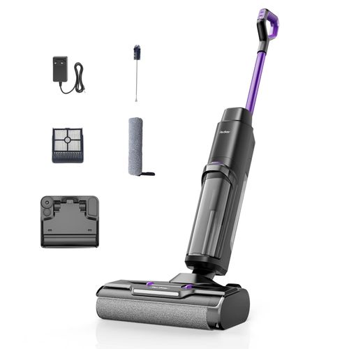 Aspirateur Balai Laveur Sans Fil-Redkey W15-Autonettoyant Nettoyage des bords 6mm avec Réservoir d¿eau 910ML,Écran LED