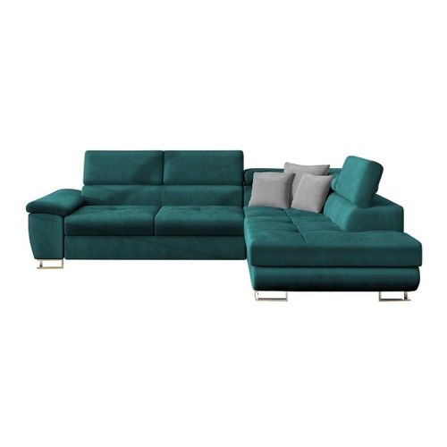 Canapé D'angle Comfivo 166, Turquoise, Fonction De Couchage