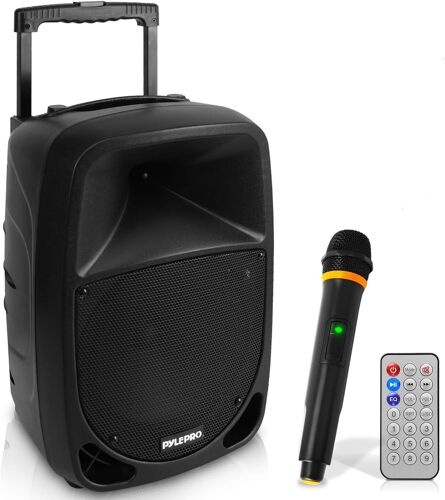 MEVRONISSHOP-Enceinte Bluetooth Portable, 1000W, Enceinte Sono Karaoké avec Microphone sans Fil UHF, Télécommande et Batterie Rechargeable Intégrée, MP3/USB/SD, Voyants Lumineux Indicateur de Batteri