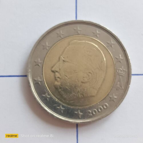 2 € Belge Albert Ii Année 2000 Désaxé Rare
