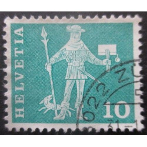 Suisse N°644a Fluo Oblitéré