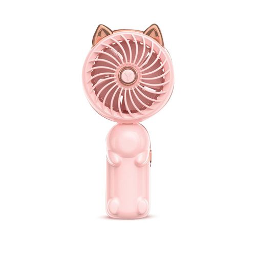 Ventilateur Portable avec Oreilles de Chat - Mini Ventilateur avec Batterie Rechargeable USB Ventilateur Pliable (Rose)