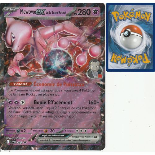 Carte Pokémon - Mewtwo Ex De La Team Rocket - 205 - Jumbo - Promo - Ev10 Rivalités Destinées