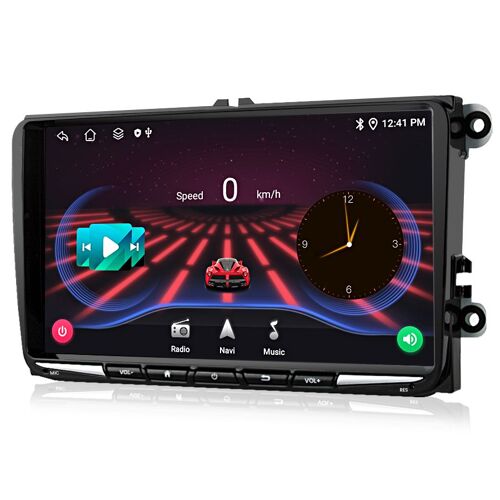 9''Junsun Autoradios 6+128G Android13 carplay Navi pour VW Skoda Seat BT WIFI 4G SIM android auto SWC 2DIN FM