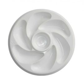 Assiettes A Huitres 6 Compartiments +1 Pour Le Citron, Sauce. Fabrication Française Diamètre 20 Cm Couleur Blanc