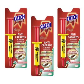 CATCH Lot de 3 Seringues 10 g Gel Anti-Cafards et Blattes