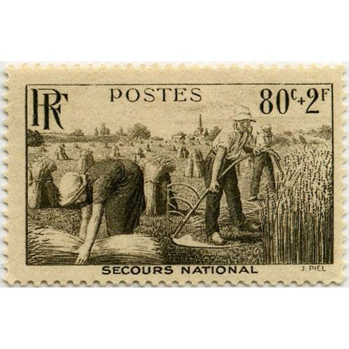 France 1940, Très Beau Timbre Neuf** Luxe Yvert 466, Au Profit Du Secours National, La Moisson.