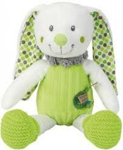Doudou Lapin Nicotoy Pois Vert